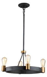 Lampadario Industrial Nordico Silas Acciaio Zinco Antico Ottone 4 Luci E27