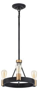 Lampadario Industrial Nordico Silas Acciaio Zinco Antico Ottone 3 Luci E27