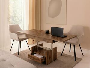 Tavolino di design WM-1, regolabile in altezza, allungabile, con cassetto