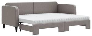 VidaXL Divano letto estraibile con materassi Taupe 80x200 cm Tessuto