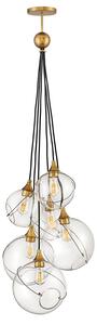 Lampadario Industrial Nordico Skye Acciaio Ottone Antico 6 Luci E27