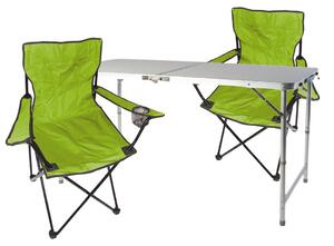 Set da campeggio composto da 3 elementi: tavolo Lime con altezza regolabile e due sedie