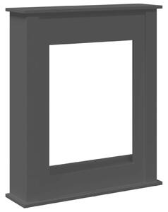 Cornice per Camino Nera 75x20x87,5 cm in Truciolato