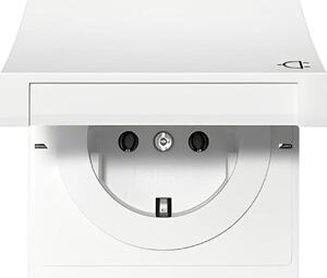 Presa Gira con coperchio ribaltabile, interruttore piatto 4454112, bianco puro, lucido, 1 pz