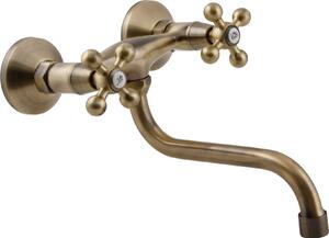 Elegante rubinetto da bagno in ottone antico tipo 'S' rubinetto da cucina vecchio retrò
