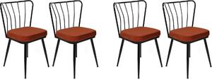 Skye Decor, Yldz-945 V4, set di sedie (4 pezzi), piastrelle rosse, 100% METALLO, 43 x 42 x 82 cm