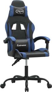 Sedia da Gaming Girevole Nero e Blu in Pelle finta