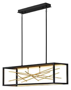 Lampadario Industrial Nordico Styx Acciaio Nero Oro Led Integrato 55W 3000K