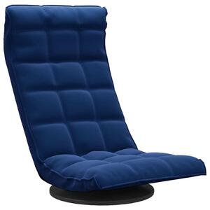 Sedia da Pavimento Girevole Blu in Velluto