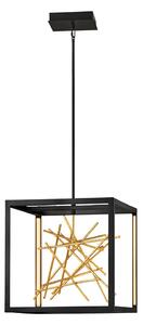 Lampadario Industrial Nordico Styx Acciaio Nero Oro Led Integrato 48W 3000K