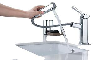 Rubinetto per lavabo, funzione estraibile, comando monocomando, 54101-cromo, G1/2, rubinetto