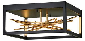 Plafoniera Industrial Nordica Styx Acciaio Nero Oro Led Integrato 8W 3000K 931Lm