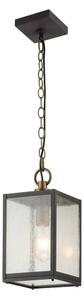 Elstead Lahden Lampada da esterno a sospensione E27 35 cm Zinco invecchiato Trasparente con bolle d'aria IP44