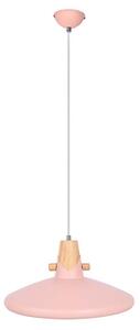 Lampada a sospensione a LED, rosa, in metallo, con aspetto effetto legno, altezza 150 cm