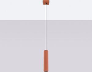 Luce a sospensione Alluminio GU10 8 cm di larghezza H: max. 118 cm Rosso ocra Luce a sospensione moderna