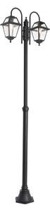 Lanterna da esterno classica nera, 235 cm, 2 luci, IP44, Berta