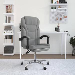 The Living Store Sedia da ufficio con funzione reclinabile Tessuto grigio chiaro