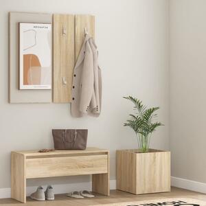 The Living Store Set di mobili per corridoio in legno rovere Sonoma