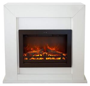 Camino elettrico a fiamme - Bianco/Nero - Potenza 1500 Watt - Autoportante, decorativo