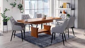 Tavolino di design DA-777, regolabile in altezza e allungabile da 120 a 200 cm, piano d'appoggio, tavolo da pranzo, soggiorno, angoli arrotondati