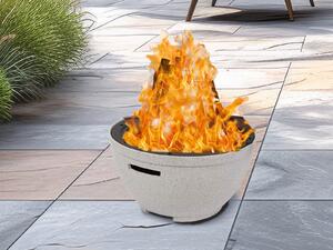 Moderno braciere rotondo effetto pietra con attizzatoio, Ø 47 cm, per il giardino