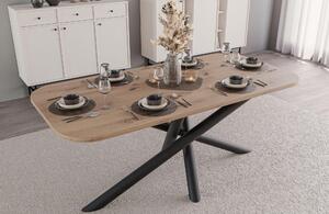 Tavolo da pranzo Oslo, dimensioni 185x90 cm, ideale per soggiorno o sala da pranzo, design moderno. Disponibile nei seguenti colori: Wisconsin (noce), Artisan (rovere), Lindberg (rovere), Portland (frassino nero)