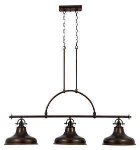 Lampadario Industrial Nordico Emery Metallo Bronzo Palladiano 3 Luci E27