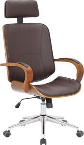Sedia da ufficio ergonomica - Sedia con seduta - Comfort regolabile, adatta per l'ufficio e la casa | Colore: noce/marrone