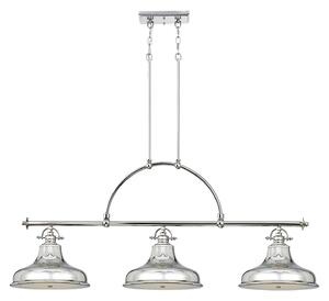 Lampadario Industrial Nordico Emery Metallo Argento Imperiale 3 Luci E27