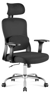Sedia da ufficio ergonomica con supporto lombare - Nera