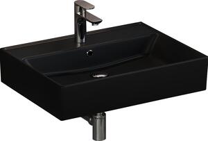 Aqua Bagno Loft Air lavabo in Vetroceramica 60cm nero opaco