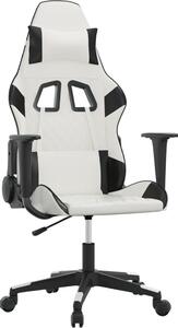 Sedia da Gaming Bianco e Nero in Pelle finta