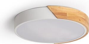 Plafoniera LED 18W Legno tondo Ø320 CCT SelezionabileSemi-Dari Bianco