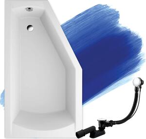 BADLAND vasca angolare Selena SINISTRA 160x90 con set di scarico e piedini GRATIS senza rivestimento