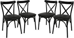 Skye Decor, Ekol 1331 V4, set di sedie (4 pezzi), nero, 100% PANNELLI DI PARTICELLE RIVESTITI IN MELAMMINA, 42 x 40 x 81 cm