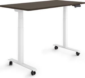 ESMART Germany EZX-132WE 120x60cm Decorazione ebano Scrivania ergonomica regolabile in altezza su rotelle Regolabile elettricamente in continuo da 65,5 a 130,5 cm 3 memorie di attività Montaggio rapido