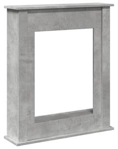 Cornice per Camino Grigio Cemento 75x20x87,5 cm in Truciolato