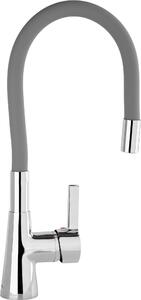 Rubinetto flessibile da cucina, grigio chiaro, rubinetto acqua, miscelatore lavello, miscelatore