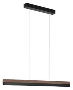 Quitani Lampada a sospensione LED Keijo, nero/noce, 103 cm