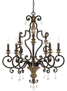 Lampadario Classico Marquette Acciaio Bronzo Heirloom 9 Luci E14