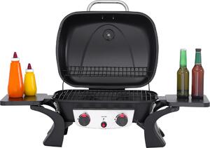 Griglia a gas 5 kW, 2 bruciatori, acciaio 96,5 x 46,5 x 35 cm