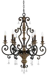 Lampadario Classico Marquette In Acciaio Bronzo Heirloom 6 Luci E14