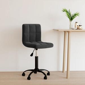 The Living Store Sedia da ufficio girevole in velluto nero