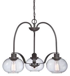 Lampadario Industrial Trilogy Metallo Bronzo Antico 3 Luci E27 3 Diffusori