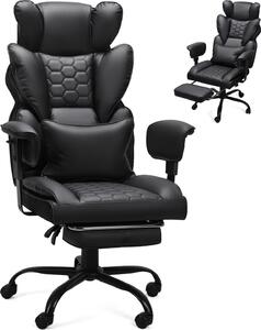 Jayseuw sedia da gioco con poggiapiedi Sedia da ufficio ergonomica con supporto lombare regolabile 150 kg di portata 135° di inclinazione dello schienale Sedia per PC per ufficio e giochi