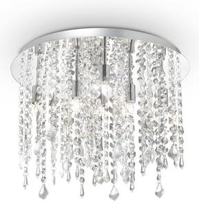 Plafoniera Classica Royal Metallo-Cristallo Cromo 8 Luci G9 3W 3000K Luce Calda