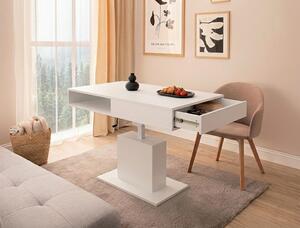 Tavolino da caffè design WM-3, con regolazione continua dell'altezza. Tavolo da pranzo con cassetto e ripiano