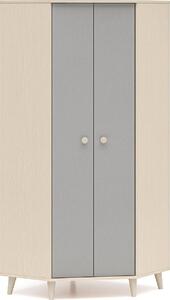 FURNLUX Armadio per bambini Mevel Grigio e Beige 80cm / Colore principale: Grigio / Dimensioni: 80 x 190 x 80 cm