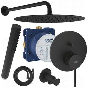 GROHE Essence New Rubinetteria + Rapido Smart Box | Incl. BOFLER Impianto doccia Sistema doccia Set doccia #2, soffione doccia Ø30cm, braccio doccia, set doccia, nero opaco