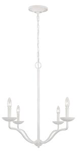 Lampadario Classico Annie Acciaio Bianco Gesso 4 Luci E14